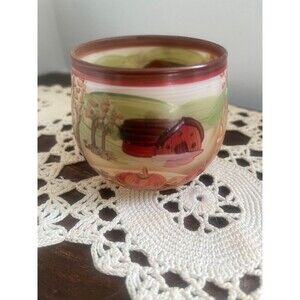 Hand Painted Fall Scene Tea Light Candle Holder